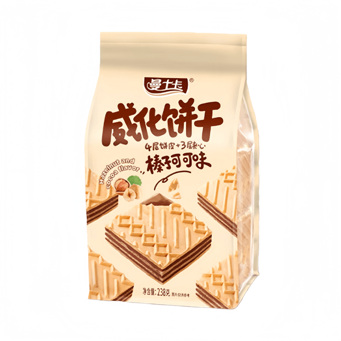 【中国直邮】 曼士卡 威化饼干榛子可可味238g*2包
