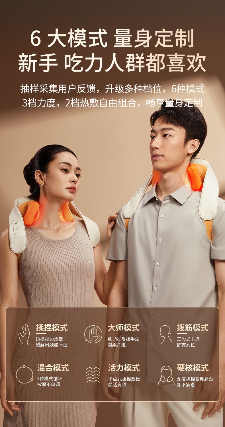 【中国直邮】 倍轻松 肩颈按摩仪颈椎枕颈部按摩器腰部背部全自动揉捏 放松斜方肌 肩颈消除富贵包 N5S3 一台装