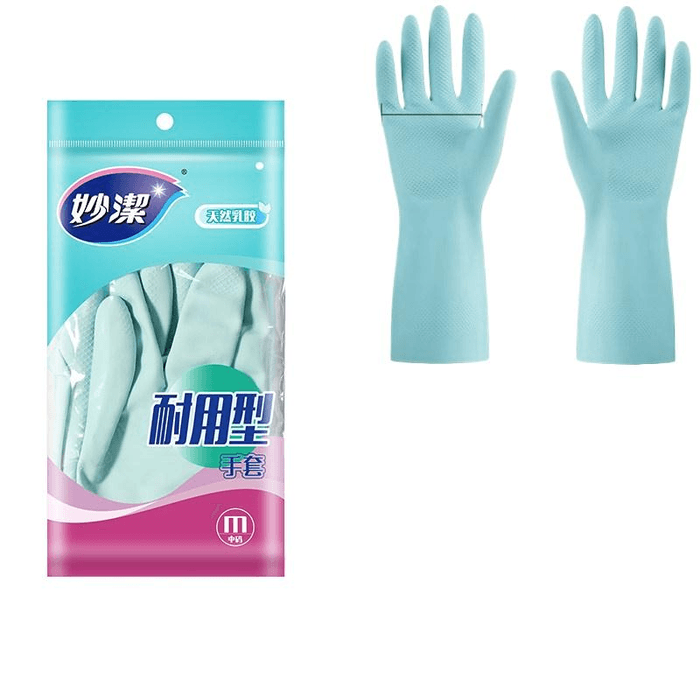 Dishwashing Gloves Household Kitchen Rubber Gloves Unisex Blue Durable Gloves M Size *1 Pair
