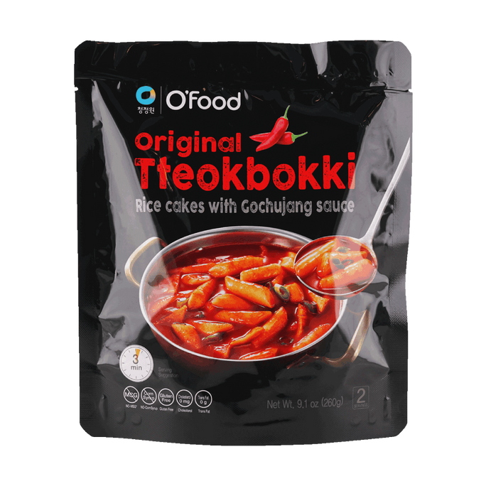 Original Tteokbokki - Korean Rice Cakes with & Gochujang Sauce, 9.1oz