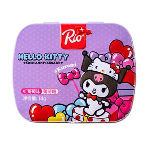 Sanrio Collaboration Kuromi Red Grape Mint Candy,Sugar Free,0.49 oz