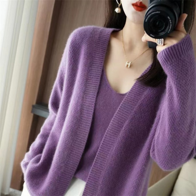 Autumn And Winter New Camisole Vest Set In Purple One Size Fits All