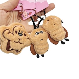 Funny Cockroach-shaped Doll Pendant Cartoon Plush Cute Student Schoolbag Decoration Fun Gift Accessory 3Pcs 1Set