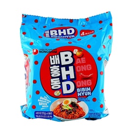 BHD Bae Hong Dong Bibim Myun With Generous Amount of Spicy Sauce - Instant Noodles , 4 Bags , 19.3 oz