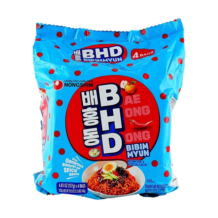 韩国NONGSHIM农心 BHD Bae Hong Dong 韩式拌面 甜辣拌冷面 4连包 548g 【明星同款】 8