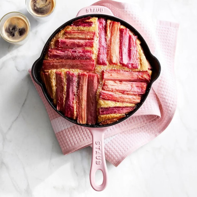 フランス製 STAUB 鋳鉄フライパン - 伝統的な深型フライパン ピオニーピンク 8.5インチ 3
