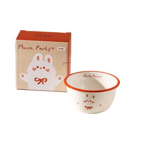 [중국에서 직접 우편] 현대 주부 동물 파티 세라믹 밥 그릇 가정용 생일 선물 식기 아기 어린이 작은 그릇 개인 전용 귀여운 토끼 * 1 개