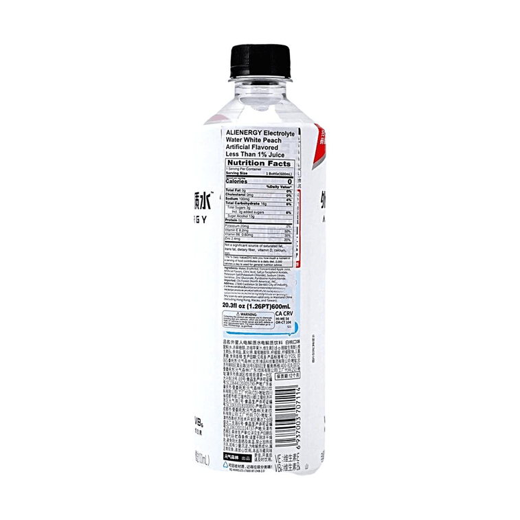 Alienergy Electrolyte Water, Peach Flavor, 21.16fl oz [0 White Sugar ...