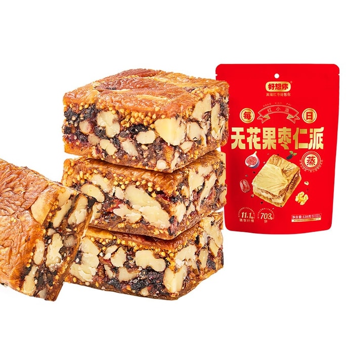 **HSNZ Fig & Date Walnut Snack 128g – Dates stuffed with walnuts, sesame, mulberries, chia. Thick-cut, soft, sweet crispy. Individually wrapped. Healthy snack.**