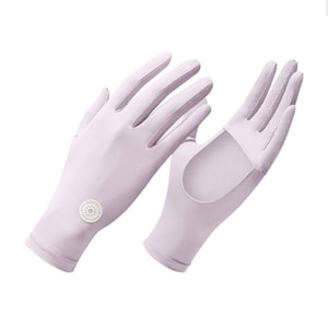 【中國直郵】 HSPM 新款掌心鏤空透氣戶外冰絲騎乘防曬手套一雙 煙燻紫 F