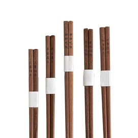 Chinese Creative Kitchen Red Sandalwood Blessing Chopsticks, Laser Engraved, for Household Use  Gifting Light Brown Total: 5 pairs