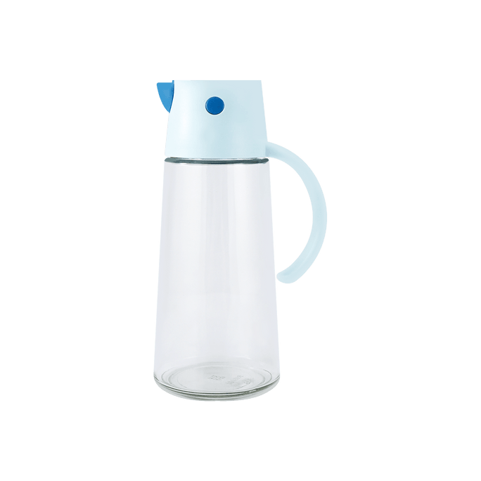 Oil Dispenser Bottle Sauce Container Auto Flip Open Blue 650ML