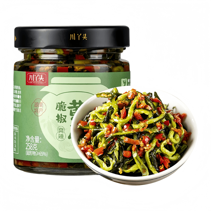 Chuan Girl Chopped Chili Cucumber - Crispy Pickled Cucumber Strips, Perfect With Rice, Hunan Specialty 258g*1 Jar