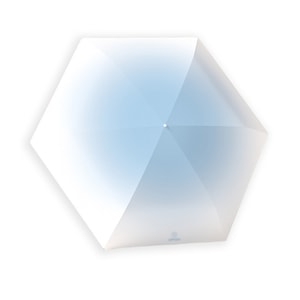 [중국 직배송] HSPM 블랙 비닐 그라데이션 자외선 차단 초경량 미니 풀탭 손잡이 우산, 스카이 블루 그라데이션 풀탭 손잡이, 1개