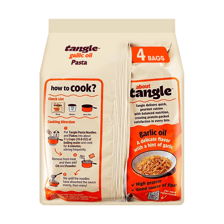 Tangle Garlic Oil Pasta Multi , 3.52 oz *4 Bags 3