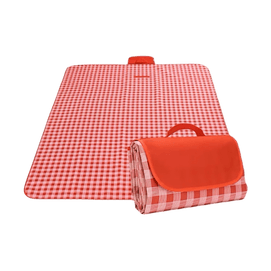 Beach Blanket Water-Resistant Outdoor Picnic Mat For 6-8 people Red and White Check 78.74x78.74" 