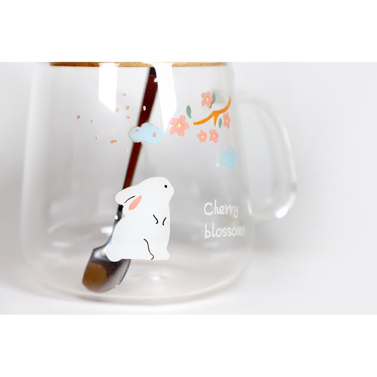 Cute Bunny Drinking Glass And Straw - ApolloBox