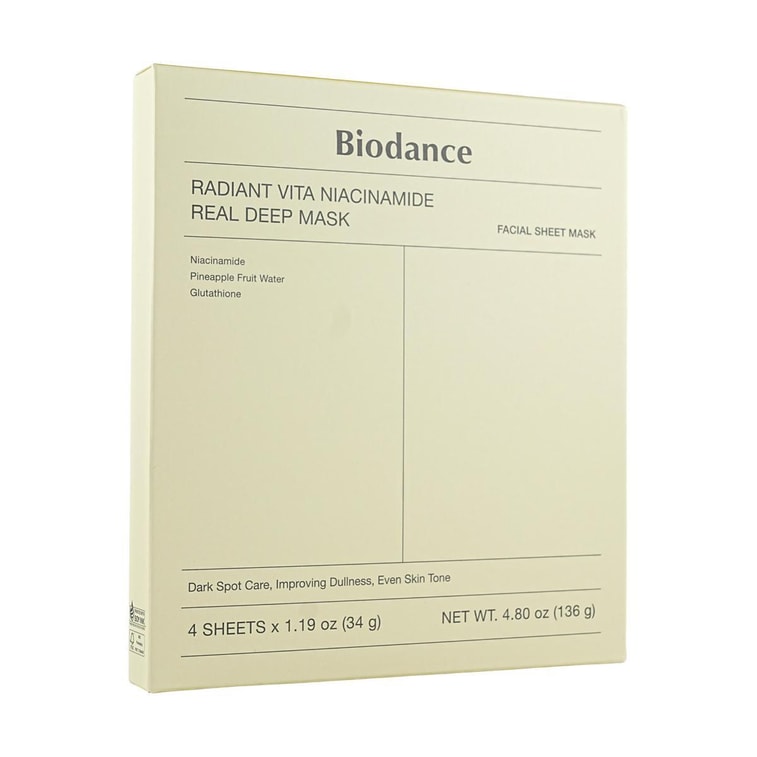 ラディアントビタ ナイアシンアミド ディープマスク 1.2オンス x 4枚 - シミ・そばかすケア、くすみ改善、均一な肌色【フィルター不要の肌】 5