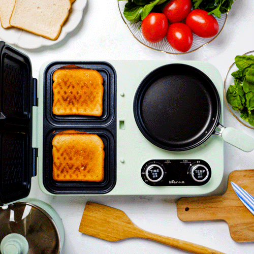 3 in 1 Multifunctional Breakfast Station,Food Steamer,Boiling Pot,Retro  Household Breakfast Maker,Mini Electric toaster,for Home Kitchen