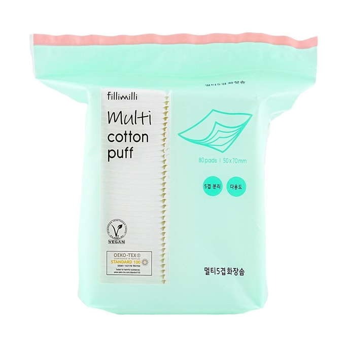 Muti Cotton Puff Cotton Pads, Multi-Use, 5 Layers, 80pcs