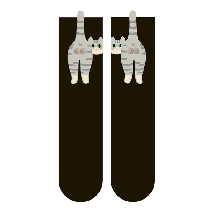 New Summer Cute Cartoon Cat Breathable Anti Slip Middle Socks Tabby