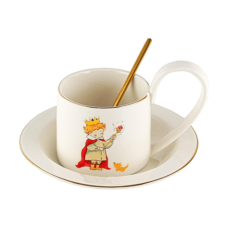 星の王子さまシリーズ キツネのカップ＆ソーサーセット スプーン付き ギフトセット 1セット 9オンス 5