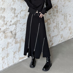 New High Waist Slimming A-Line Half Skirt Black S