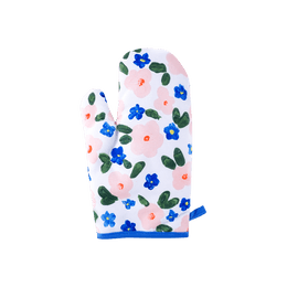 摩登主妇 加厚隔热防烫手套 耐高温烘焙手套 防滑透气 带挂绳 蓝粉小花