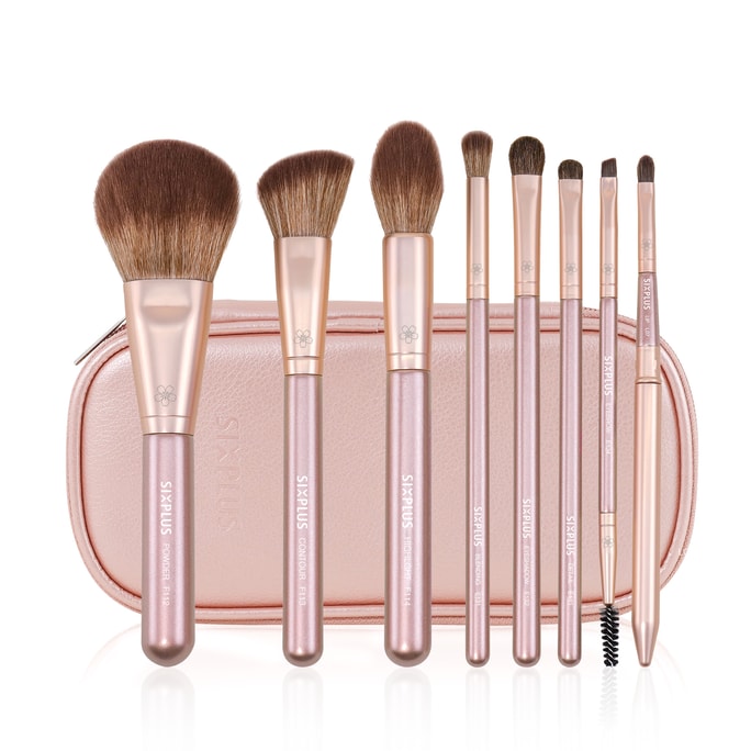 SIXPLUS 8Pcs Pink Makeup Brush Set - Sakura