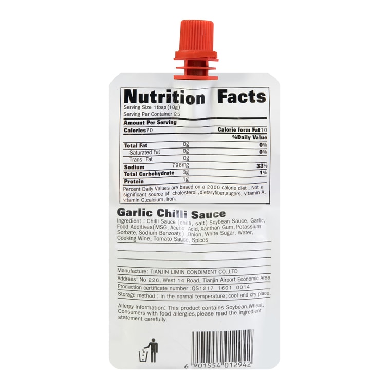Sauce pimentée à l'ail 15.87oz Condiment épicé classique pour tremper et cuisiner 6