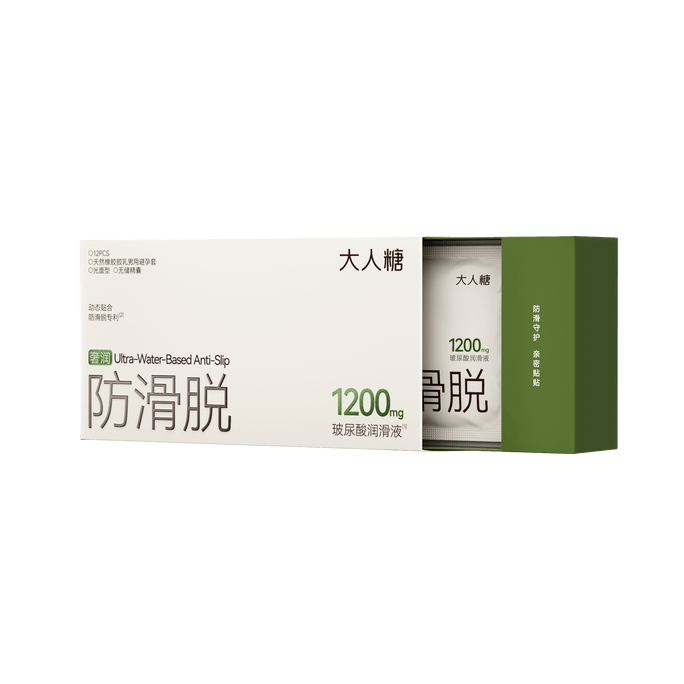 Anti-Slip Luxury Moisturizing Condoms 1200mg Hyaluronic Acid Condoms No Reservoir Full Contact Naked-Like Fit 10+2 Pack