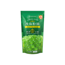 Green Tea Flavor Boba Tapioca Pearls - Ready in 5 Minutes, 8.81oz