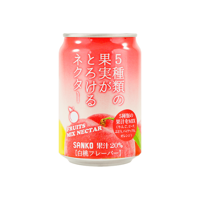 【全美独家】日本SANKO 5种水果果汁 白桃风味 280ml