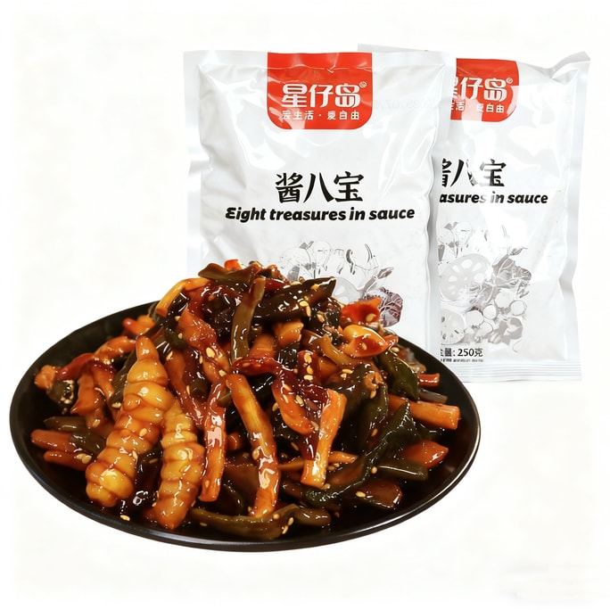 [중국 직배송] 싱짜이다오 절인 팔보채, 정통 혼합채소, 농가 무, 절인채소, 바삭한 오이, 바로 먹을 수 있는, 250g