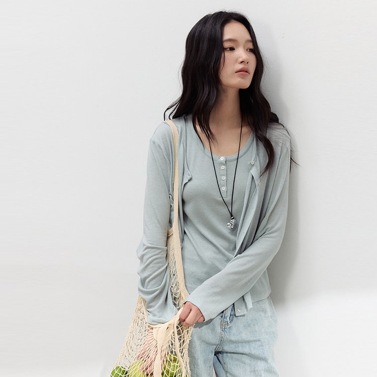 Spring Summer Acetic Acid Linen Cardigan Women New Tencel Lyocell