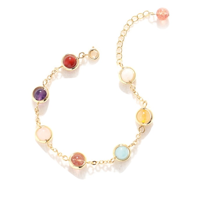 Crystal Bracelet for Women – Korean-style, Sweet Forest-themed, Multicoloured Good Luck Beads – Instagram-inspired, Exquisite Edition – Rainbow Candy Bead Bracelet  Rainbow Candy 1 piece