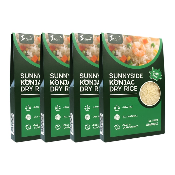 Konjac Dry Rice - All Natural Low-Calorie Gluten-Free Rice Alternative 800g pack of 4(100g*2/pack)