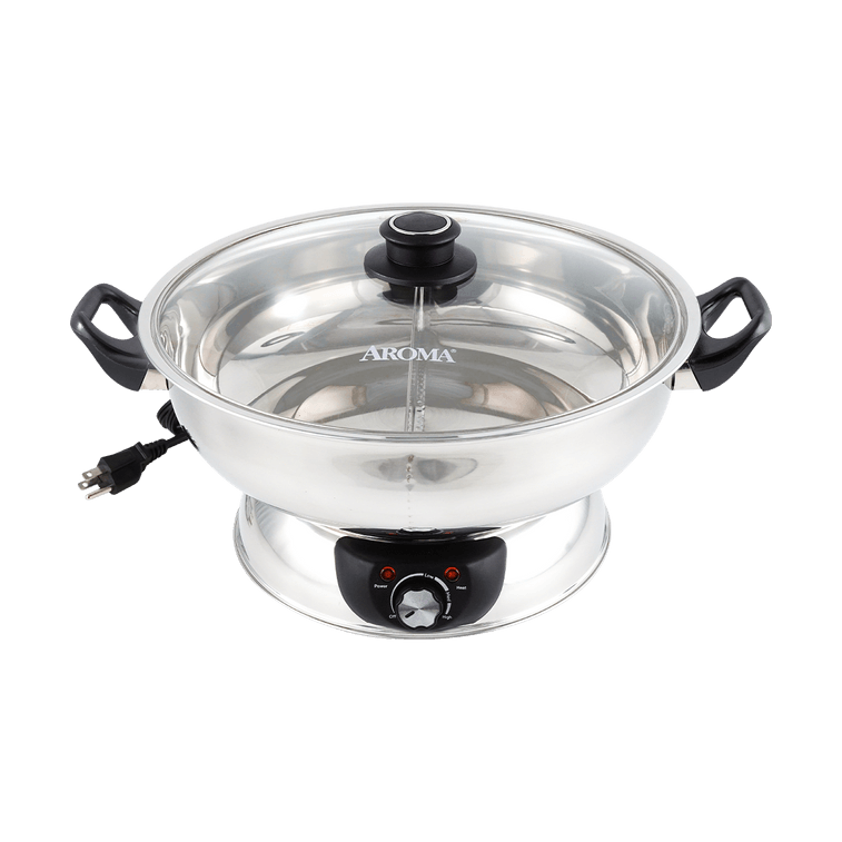 【Low Price Guarantee】5-Qt Stainless Steel Electric Shabu Hot Pot with Lid ASP-610, 1 Year Mfgr Warranty 15