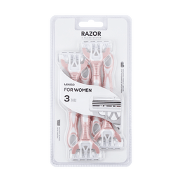 Mini So Lady Razor MINISO Women's 3-blade Razor 4 Pack Colors May Vary | Yami