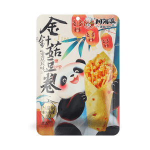 【中国直邮】 川阿婆 金针菇夹心豆皮卷麻辣追剧解馋零食休闲118克*1袋