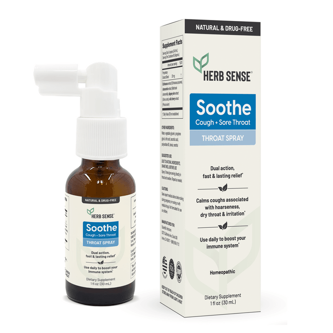 【미국】Herb Sense® 기침 완화 + 인후염 스프레이 1병 30 fl oz