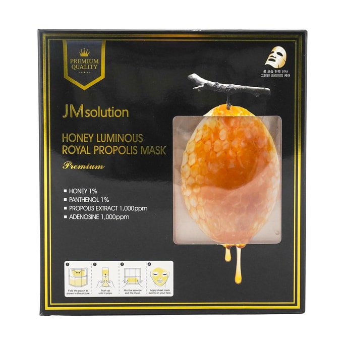 JM Solution Honey Luminous Royal Proplis Mask Premium 5 Sheets