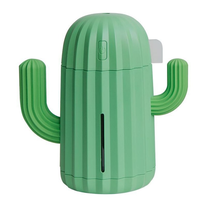 USB Air Humidifier Cactus Timing Aromatherapy Diffuser Mist Maker Fogger Mini Aroma Atomizer Green 1 pc