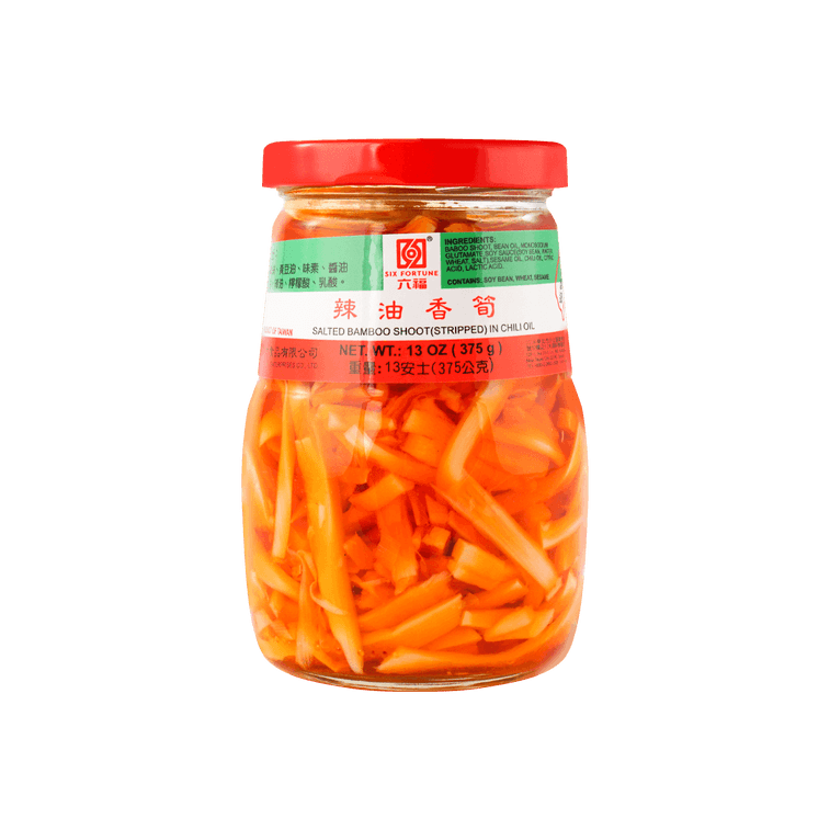 LIUFU Spicy Pickled Bamboo Shoots in Soy Sauce & Chili Oil, 13.22oz Yami