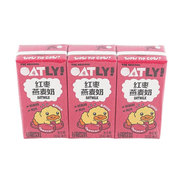 Oatly Red Date Oat Milk 6.76 fl oz * 3 packs【Little Yellow Duck Collaboration】 5