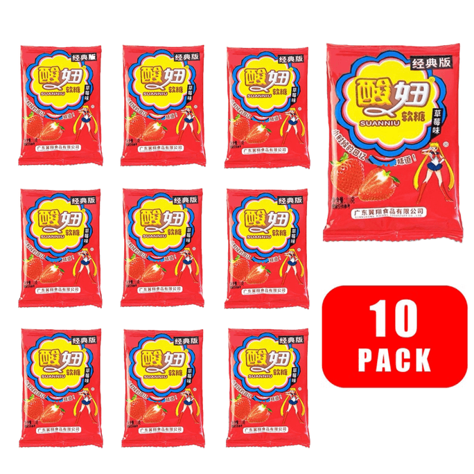 산니우 [클래식 매점 간식] 클래식 딸기맛 젤리 15g*10개 [어린 시절 추억의 간식]