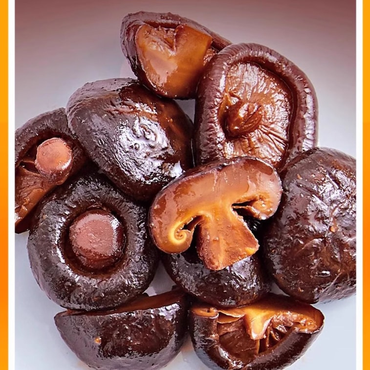 周黒亜 椎茸煮 128g、スパイシー煮込みベジタリアンきのこ、スパイシーボタンきのこ、武漢特産、スパイシーでおいしい煮込みスナック、真空パック [厳選された花茸、きのこの濃厚な風味、滑らかで柔らかい食感] 4