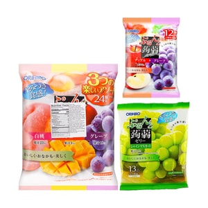 ぷるんと蒟蒻ゼリー パウチ 大袋 白桃+マンゴー+グレープ  20g*24個