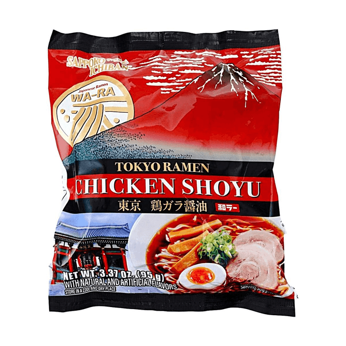 와라 도쿄 치킨 쇼유 라멘, 3.37 oz【진한 도쿄식 치킨 육수】