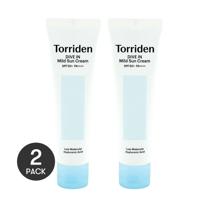 Dive In Mild Suncream, Lightweight, Moisturizing, 2.02 fl oz.*2【Value Pack】